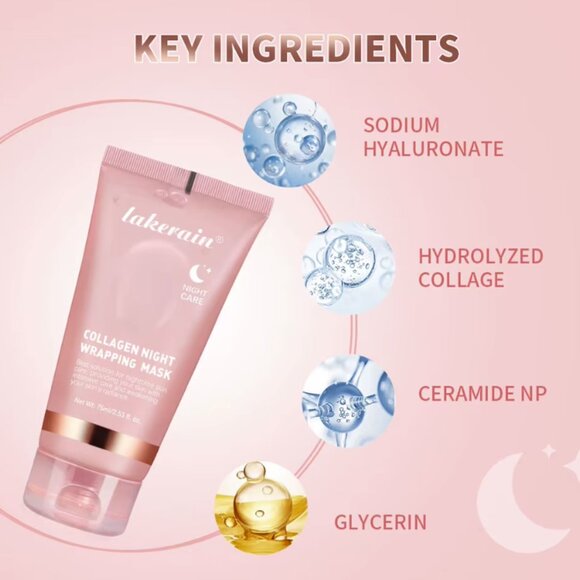 Lakerain Collagen Night Wrapping Mask Elasticity Hydration Care Reduces Sagging - Picture 7 of 15